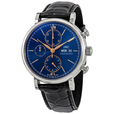 iwc portofino chronograph blue dial.